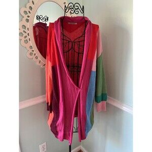 Aldomartins Anthropologie Color‎ Block Sweater Cardigan Wool Mohair Blend Size 8